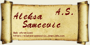 Aleksa Samčević vizit kartica